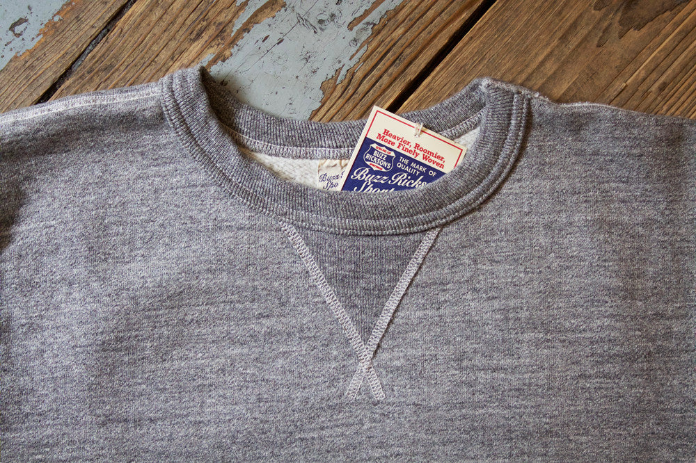 Buzz Rickson Grey Marl Single-V Needle Sweatshirt - Image 4