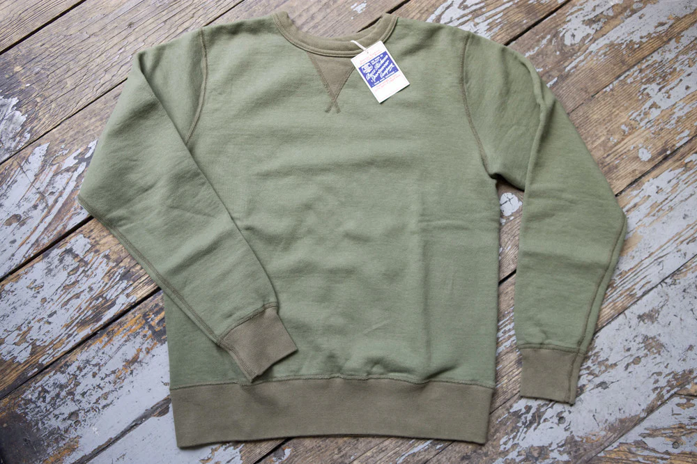 Buzz Rickson Olive Single-V Needle Sweatshirt - Image 3